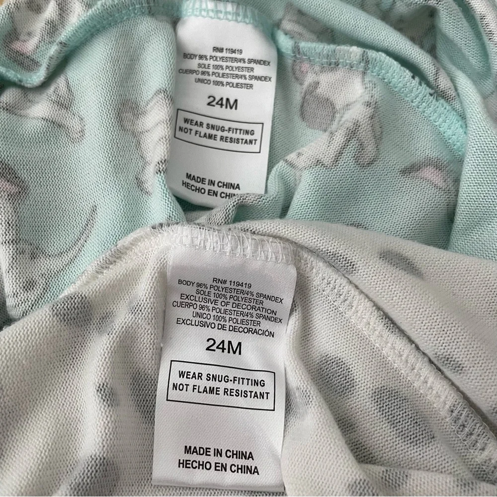 Disney Baby 2 Pack Zip-Up Footed Sleeper Size 24M